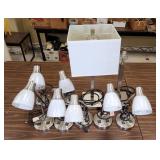 Lot of 2 Square Lamps & 7 Desk Lamps w/Outlet Base