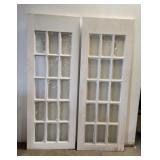 Set of Two White French Doors - 15 Pane Glass