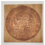 Metal Nevada State Seal on Wooden Plaque, 12x12