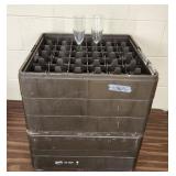 (2) Don SE 7809 Brown Glassware Racks w 60 Flutes