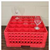Red Dishwasher Glass Rack w Wine Glasses