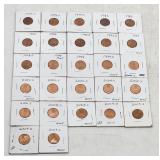 US Lincoln Pennies Lot (27) 1970-2009 - Philadel