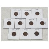 (10) Wheat Pennies - 1909, 1917-S, 1918-S, 1919-D+