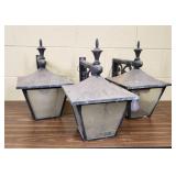 Set of 3 Vintage Style Outdoor Wall Lamps