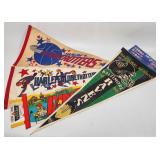 Vintage Harlem Globetrotters & Ravens Pennant Lot