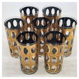 Vintage Libbey Gold Crackle Highball Glasses -