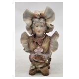 Antique Bisque Porcelain Bust - Woman with Hat