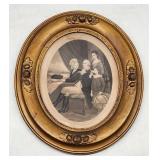 Antique Framed "Washington Family" Print