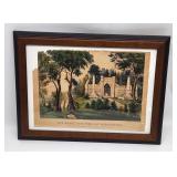 Vintage Currier & Ives Print - The Shade and Tomb