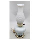 Milk Glass Hobnail Electric Lamp - Vintage
