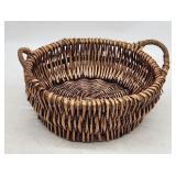 Woven Wicker Basket with Handles - Vintage