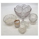 Assorted Pressed Glass Bowls & More - Vintage