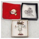 Vintage Brooches Lot: Joan Rivers Bow, Artist,