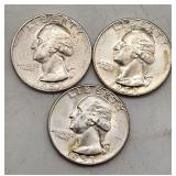 1953 Washington Quarter - Lot of Three