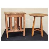 Vintage Wood Side Tables - Mission Style & Round
