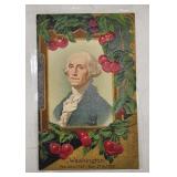 George Washington Postcard - Embossed Cherries,
