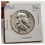 1963 Franklin Half Dollar BU Silver Coin
