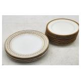 Nippon Porcelain Plates - Hand Painted Gold Rim