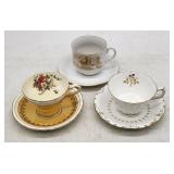 Bavaria & Floral Porcelain Tea Cup & Saucer Lot -