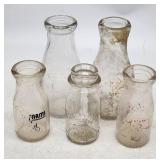 Vintage Glass Milk Bottle Lot - Various Dairies
