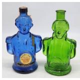 Vintage George Washington Glass Bottles - Blue &