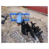 UNUSED SKID STEER POST HOLE AUGER W/3 BITS
