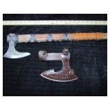 UNUSED DAMASCUS STEEL TOMAHAWK HATCHET