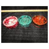 3 UNUSED SWIRL ASHTRAYS