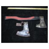 UNUSED DAMASCUS STEEL TOMAHAWK HATCHET