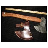 UNUSED DAMASCUS STEEL TOMAHAWK HATCHET