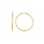 14k Gold Twist Textured Hoop Earrings 1.75"