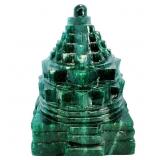 Green Nephrite Jade Shri Yantra Statuette