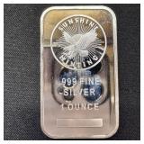 1 oz Fine Silver Bar ï¿½ Sunshine Minting