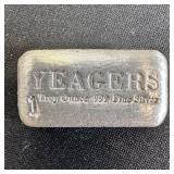 1 oz Yeagerï¿½s Poured Silver Bar