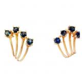 1/3 Carat Deep Blue Topaz Earrings 14k Gold