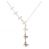 Whimsical Flowing Butterfly Necklace 14k Gold