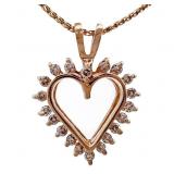 1/2 Carat Diamond Heart Pendant 14k Yellow Gold