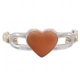 Tri-Color Sliding Heart Braided Ring 14k Gold