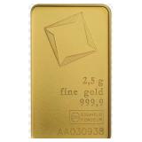 2.5 gram 24k Gold Bar - Valcambi In Assay