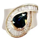 $7k Custom Sapphire & Diamond Ring 14k Gold