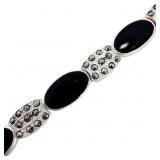 10.5 Carat Onyx & Hematite Link Bracelet