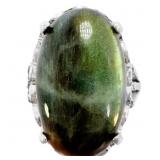 7.5 Carat Labradorite Cabochon Ring