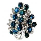 3.3 Carat London Blue Topaz Statement Ring
