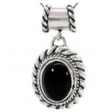 8 CT Black Onyx Twisting Cable Pendant