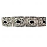 Intricate 3 CT Onyx & Hematite Link Bracelet