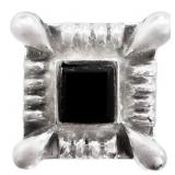 1/2 CT Black Onyx Geometric Sterling Ring