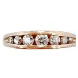 Graduated Diamond Band Channel Set 14k Gold Ring