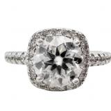 1.3 Carat Moissanite & Diamante Halo Ring