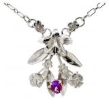 1 Carat Floral Amethyst Necklace