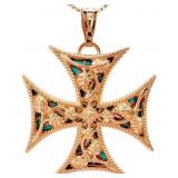 Designer Millard Maltese Cross Pendant